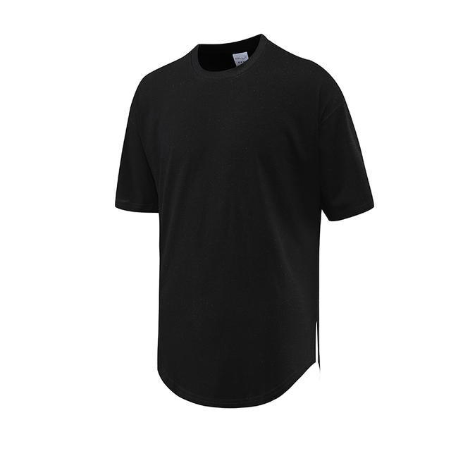 2023 Heavyweight Drop Shoulder Lower Hem T-shirts 100% Heavy Cotton 250gsm Custom Screen Printing Logo Oversized Men T Shirt